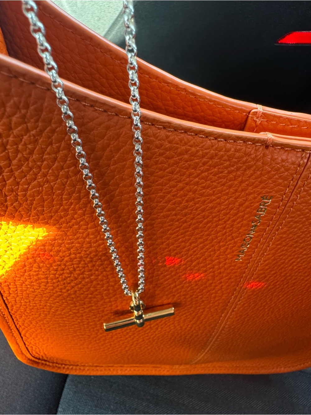 Tilly Sveaas Gold and Silver T-Bar Necklace - Picture 2 of 5